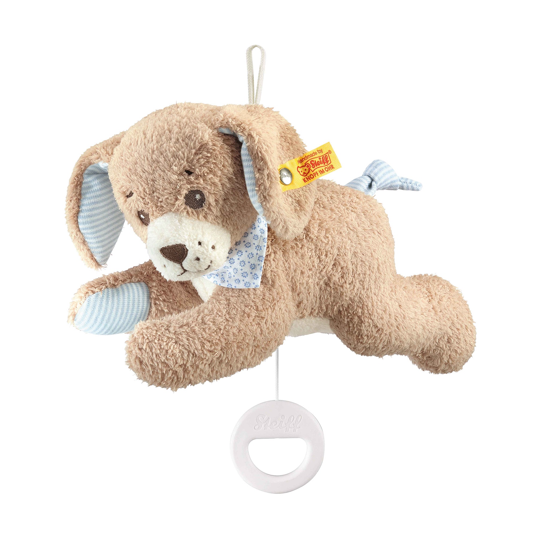Good Night Dog Musical Pull Toy, 9 in, light blue 