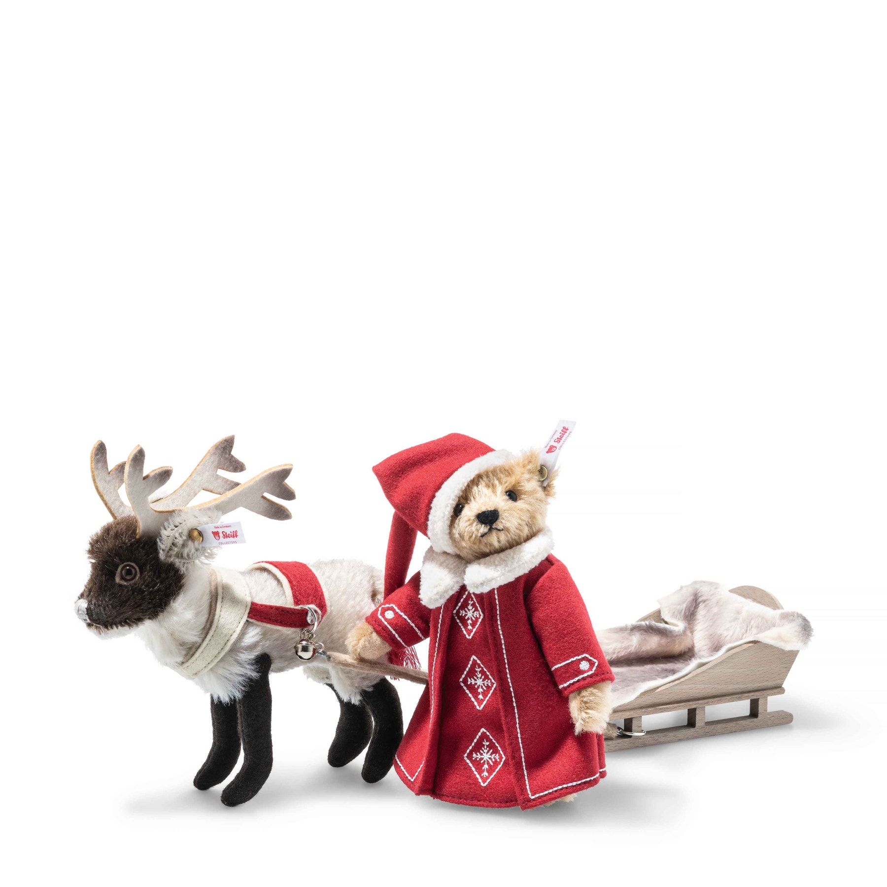 Christmas Teddy Bear with Reindeer and Sleigh - 2024 Limited Edition