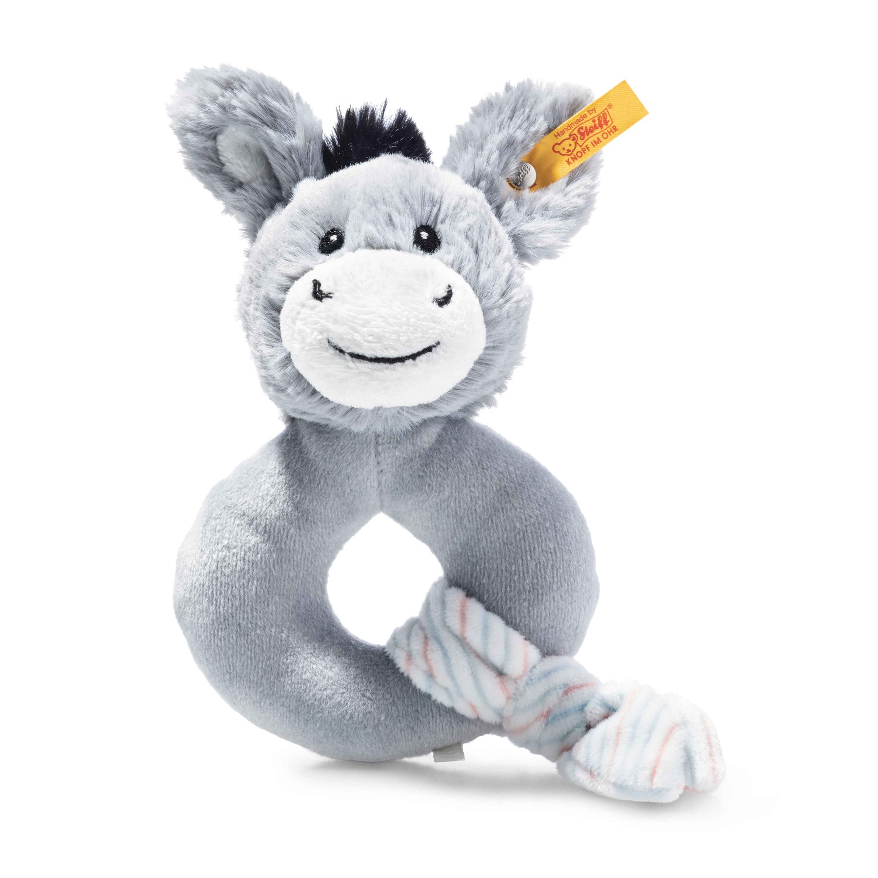 Soft Cuddly Friends Dinkie donkey grip toy with rattle, 14 cm
