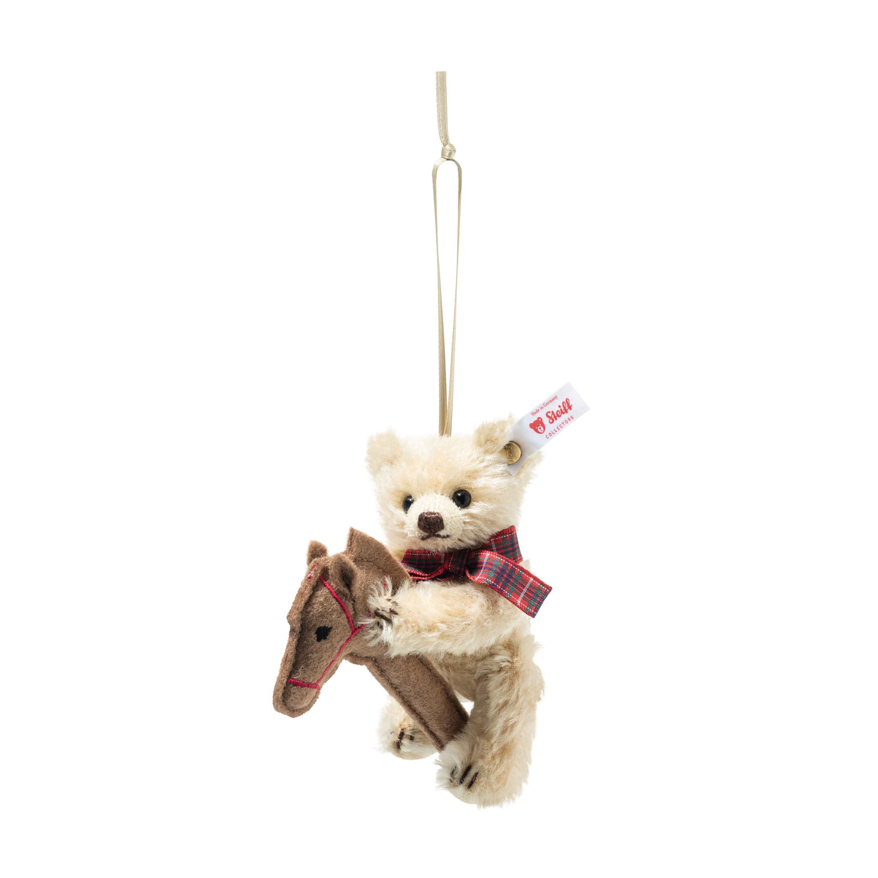 Teddybär Ornament auf Steckenpferd